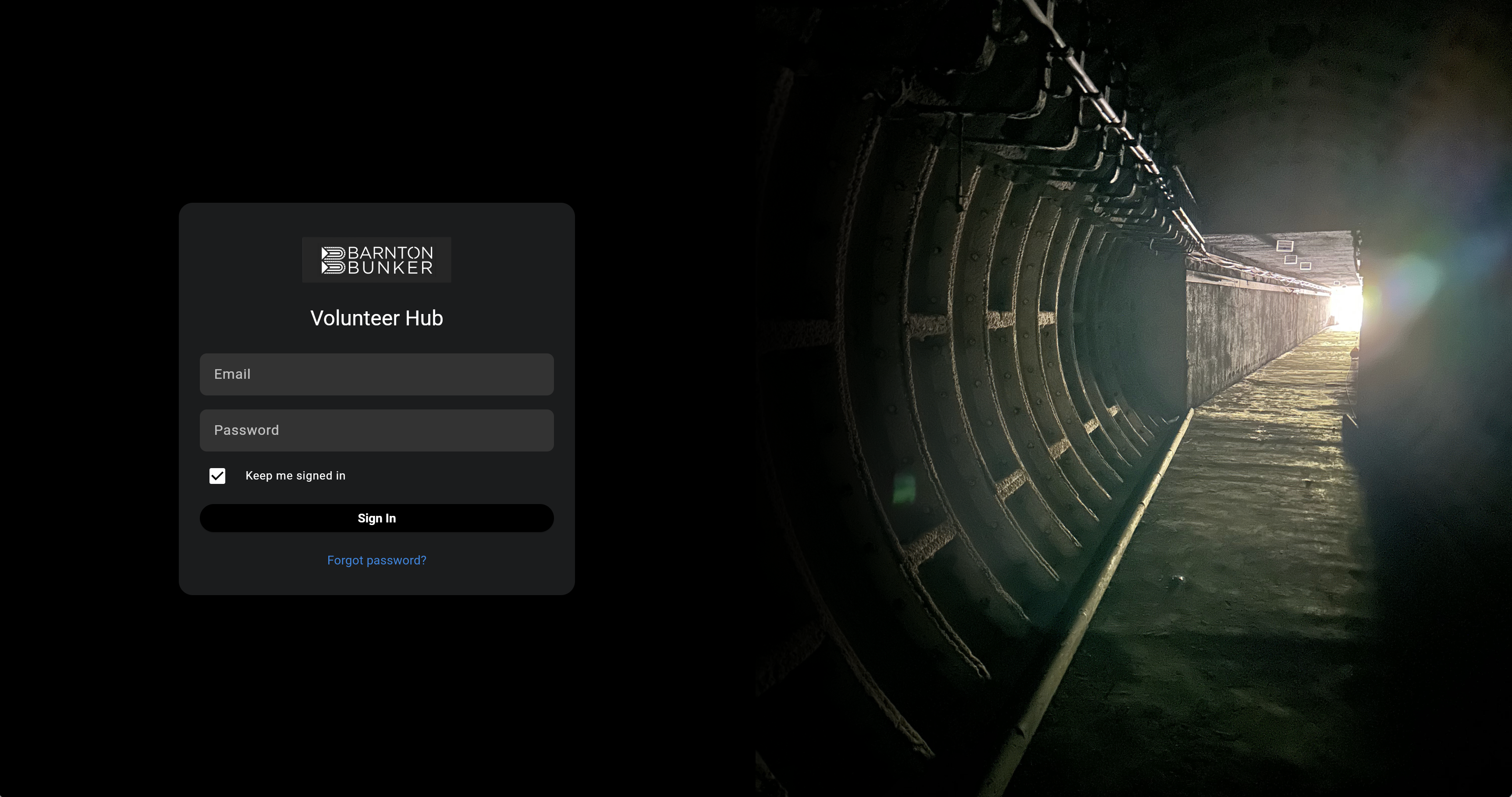 Barnton Bunker volunteer hub web app