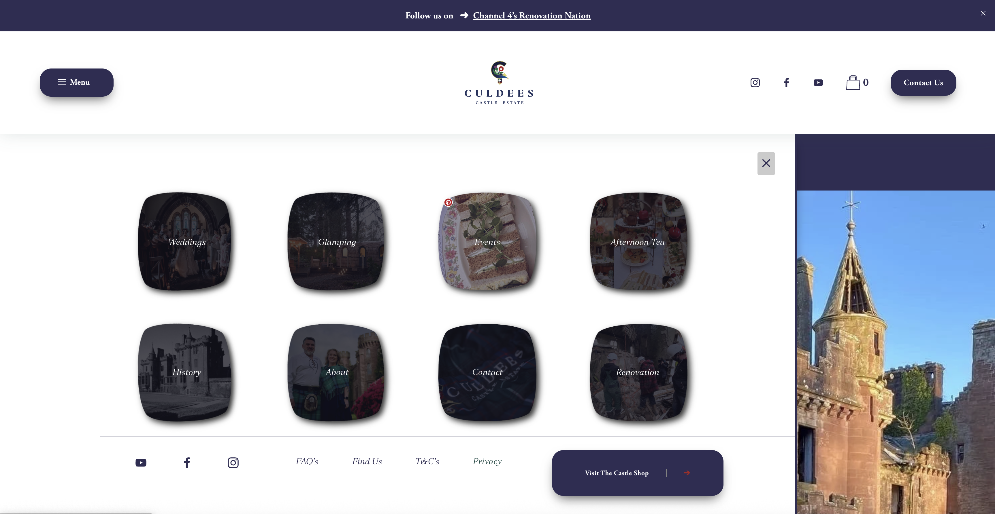 Culdee’s Castle website page